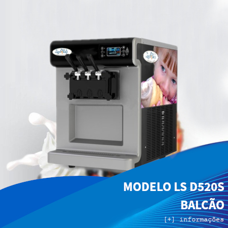 Máquina de Sorvete Expresso LS-D520S ( Com Refrigeração na Cuba e Sensor de Calda) Balcão